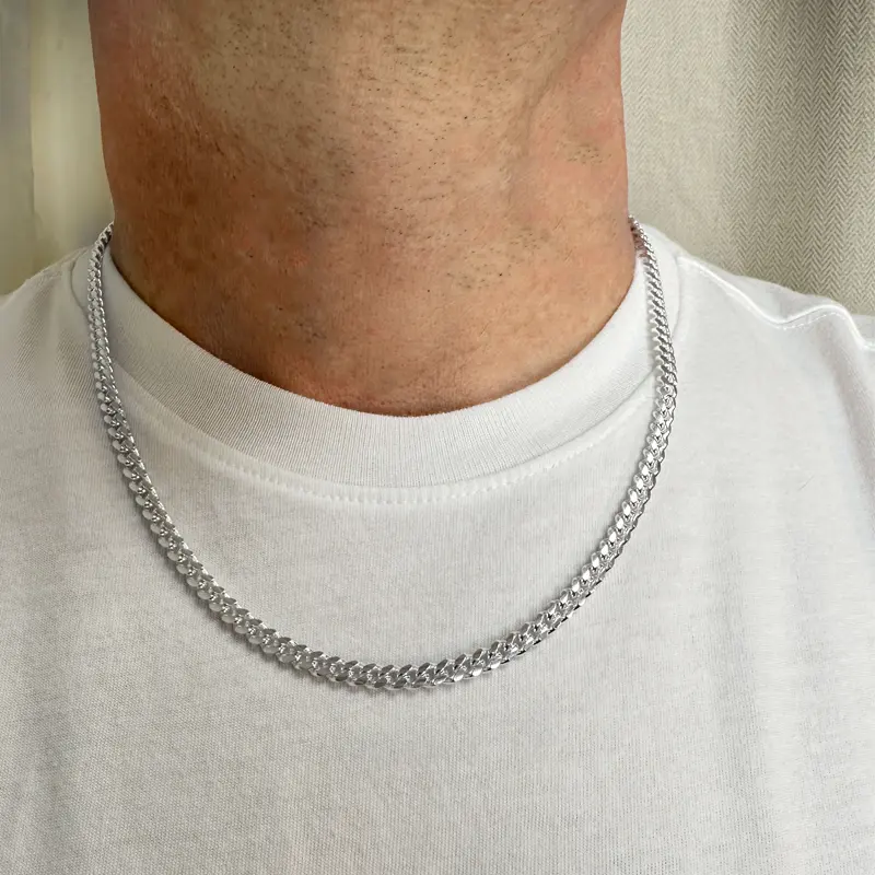 Sterling Silver Medium Miami Cuban Curb Chain Footage