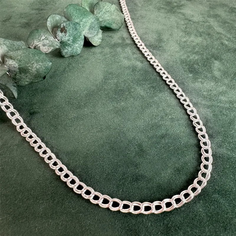 Sterling Silver Parallel Curb Chain Footage