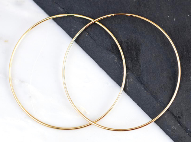 Pair of gold-filled hoop earrings