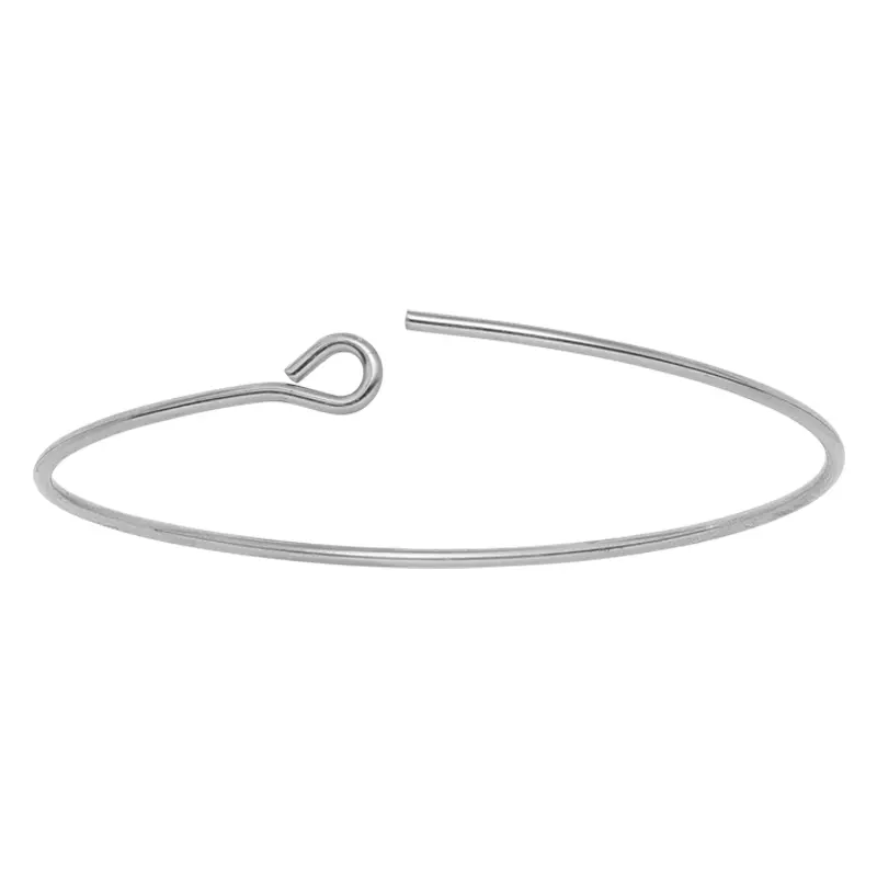 Sterling Silver 22mm Wire Beading Hoop Earrings