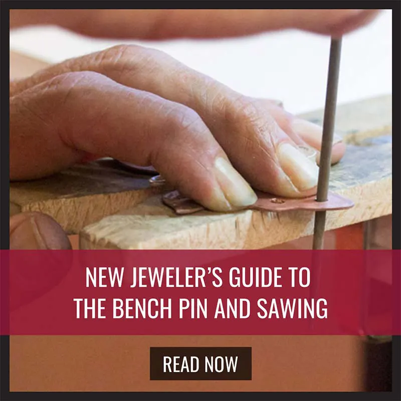 Jewelry sawing tool guide on bench pins