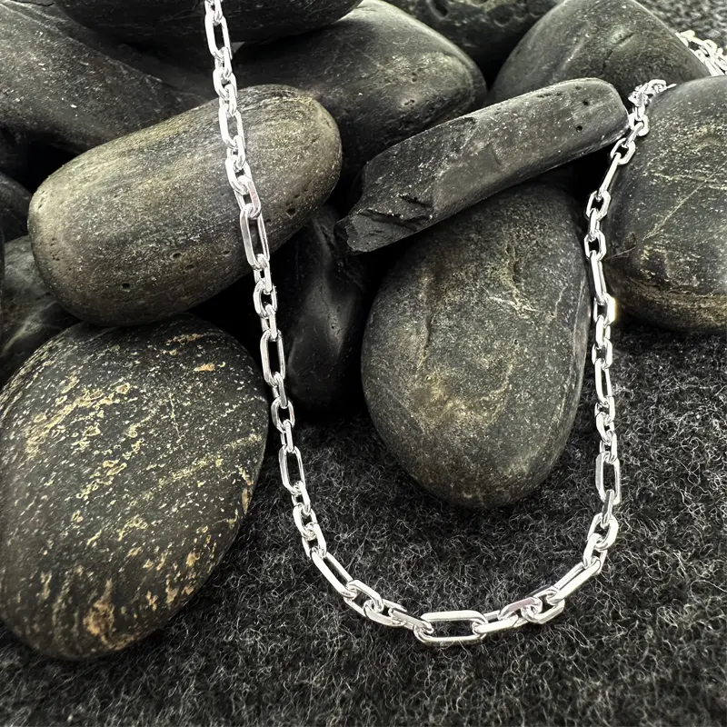 Sterling Silver Diamond Cut Long and Short Chain Footage