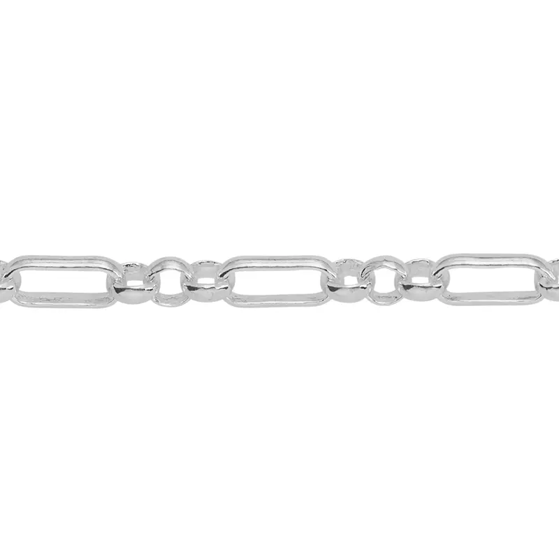 Sterling Silver Long and Short Rolo Chain Footage