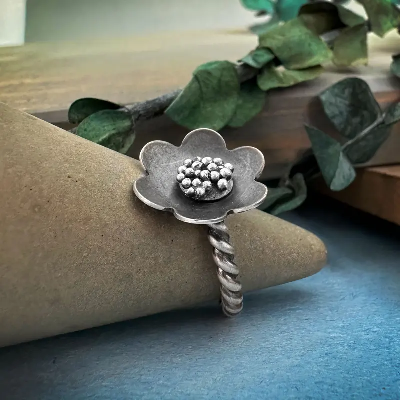 Sterling Silver Medium Flower Blank