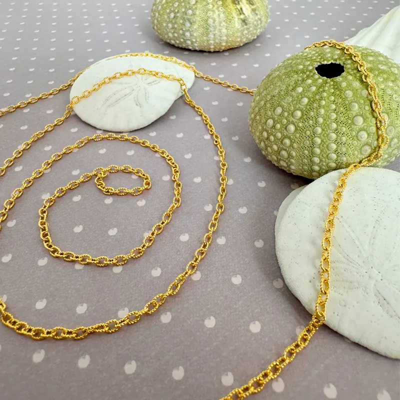 Gold-Filled Twist Pattern Cable Chain Footage