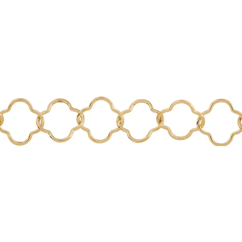 Gold-Filled Quatrefoil Flower Chain Footage