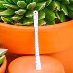 Sterling Silver Long Hammered Stick Drop
