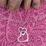 Sterling Silver Floating Hearts Charm