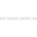 Sterling Silver 5.4mm Diamond Cut Figaro Chain Footage