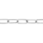 Sterling Silver Mixed Link Paperclip Chain Bracelet
