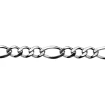 Sterling Silver 4.7mm Diamond Cut Figaro Chain Footage