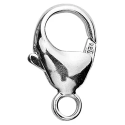 Small Oval Silver Stainless Steel Lobster Claw Clasps