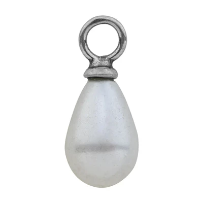 Sterling Silver Pear Shaped Synthetic Pearl Drop