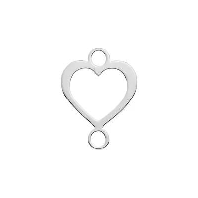 Sterling Silver Cutout Heart Link