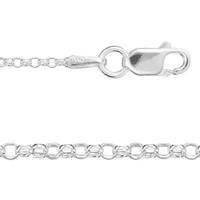 Sterling Silver 18 inch Diamond Cut Rolo Chain with Lobster Clasp