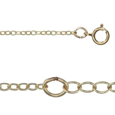Gold-Filled Adjustable 1.6mm Flat Cable Chain Necklace