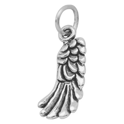 Sterling Silver Oxidized Wing Charm