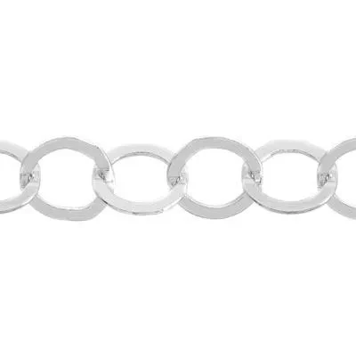 Sterling Silver 5.3mm Flat Light Circles Chain Footage