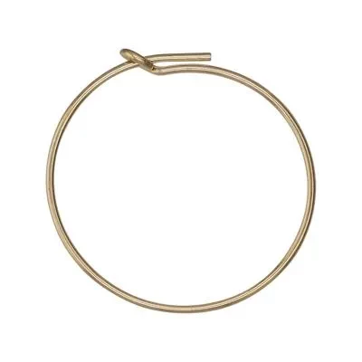 Gold-Filled 20mm Wire Beading Hoop Earrings