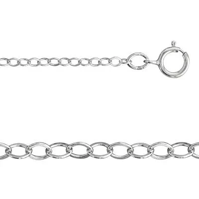 Sterling Silver 18 inch 1.9mm Flat Cable Chain