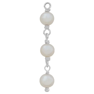 Sterling Silver Three Pearls Dangle