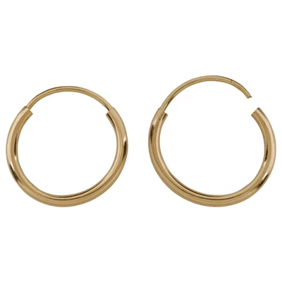 14k Gold 10mm Endless Hoop Earrings