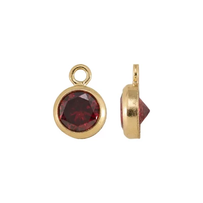 Gold Filled 4mm Garnet January Charm