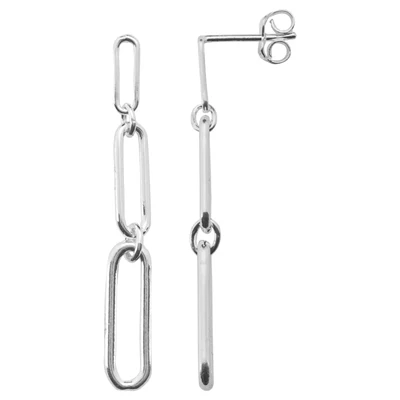 Sterling Silver Tapered Paperclip Post Earrings