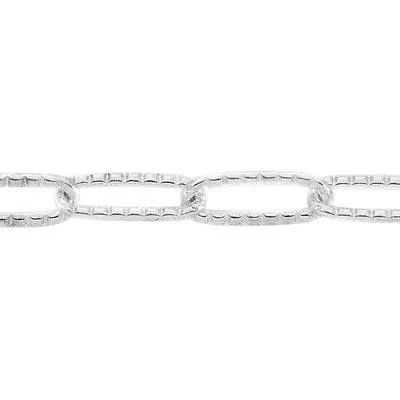 Sterling Silver 2.5mm Pattern Paperclip Chain Footage