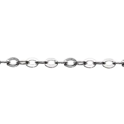 Sterling Silver 1.3mm Flat Oval Cable Chain Footage