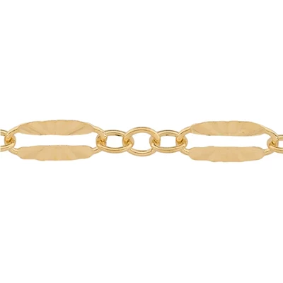 Gold-Filled Long and Short Starburst Sequin Chain Footage