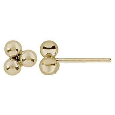 Gold-Filled 3-Ball Post Earrings