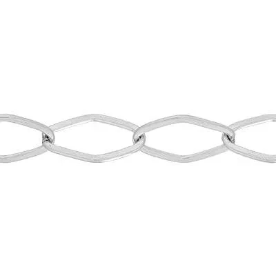 Sterling Silver 2.8mm Flat Diamond Link Chain Footage