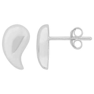 Sterling Silver Teardrop Paisley Post Earrings