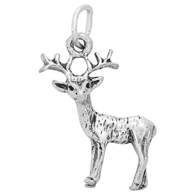 Sterling Silver 3D Deer Charm