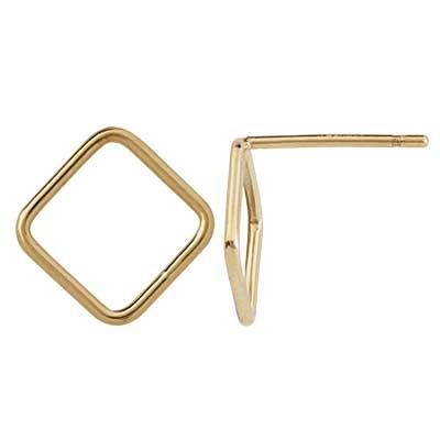 Gold-Filled Wire Diamond Shape Post Earring