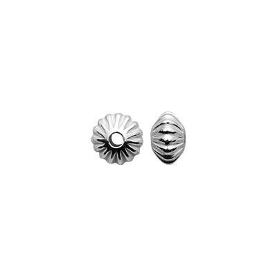 Sterling Silver Corrugated Saucer Bead