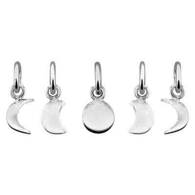 Sterling Silver Phases of the Moon Tiny Charms