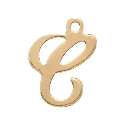 Gold-Filled Script Letter C Initial Charm