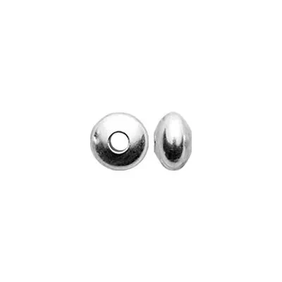 Sterling Silver Tiny Rounded Saucer Bead