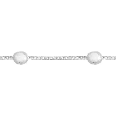 Sterling Silver 1.4mm Saturn Chain with 4mm Beads