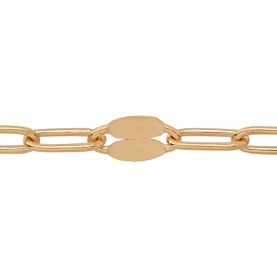 Gold-Filled Alternating Sequin Paperclip Chain Footage
