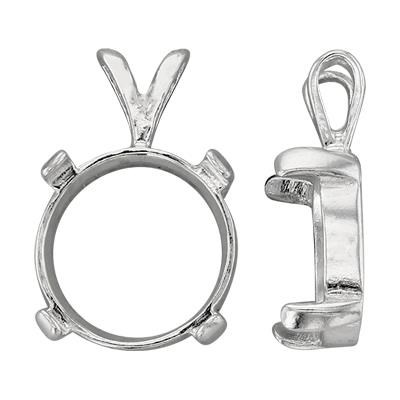 Sterling Silver 12mm Cab Pendant Prong Setting