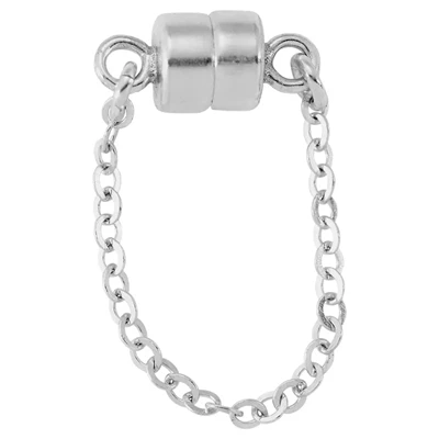 Sterling Silver Magnet Clasp with Safety Chain