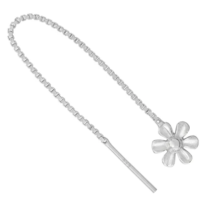 Sterling Silver Flower Ear Thread