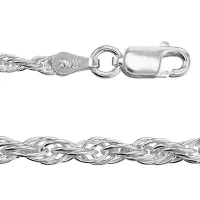 Sterling Silver 18 Inch 2.5mm French Rope Chain
