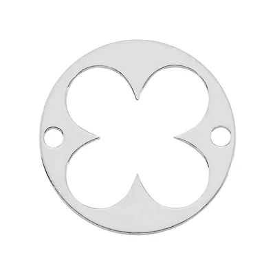 Sterling Silver Circle Cutout Quatrefoil Link