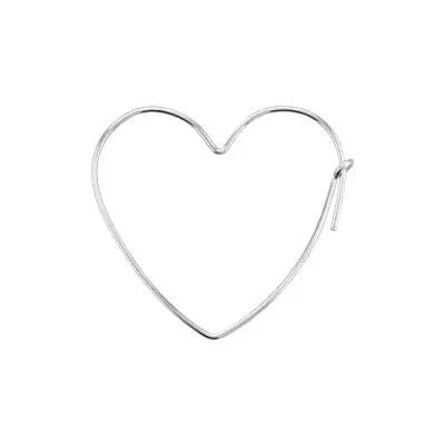 Sterling Silver Wire Heart Hoops