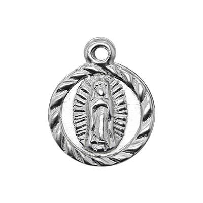Sterling Silver Our Lady Guadalupe Medal Charm