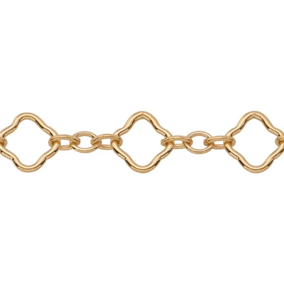Gold-Filled Long and Short Quatrefoil Chain Footage